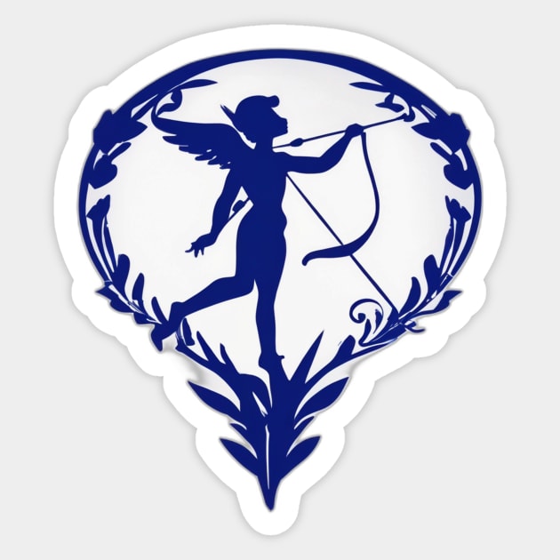 Mystical Archer Fairy Silhouette Tee Design No. 688 Sticker by cornelliusy